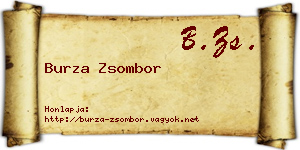 Burza Zsombor névjegykártya
